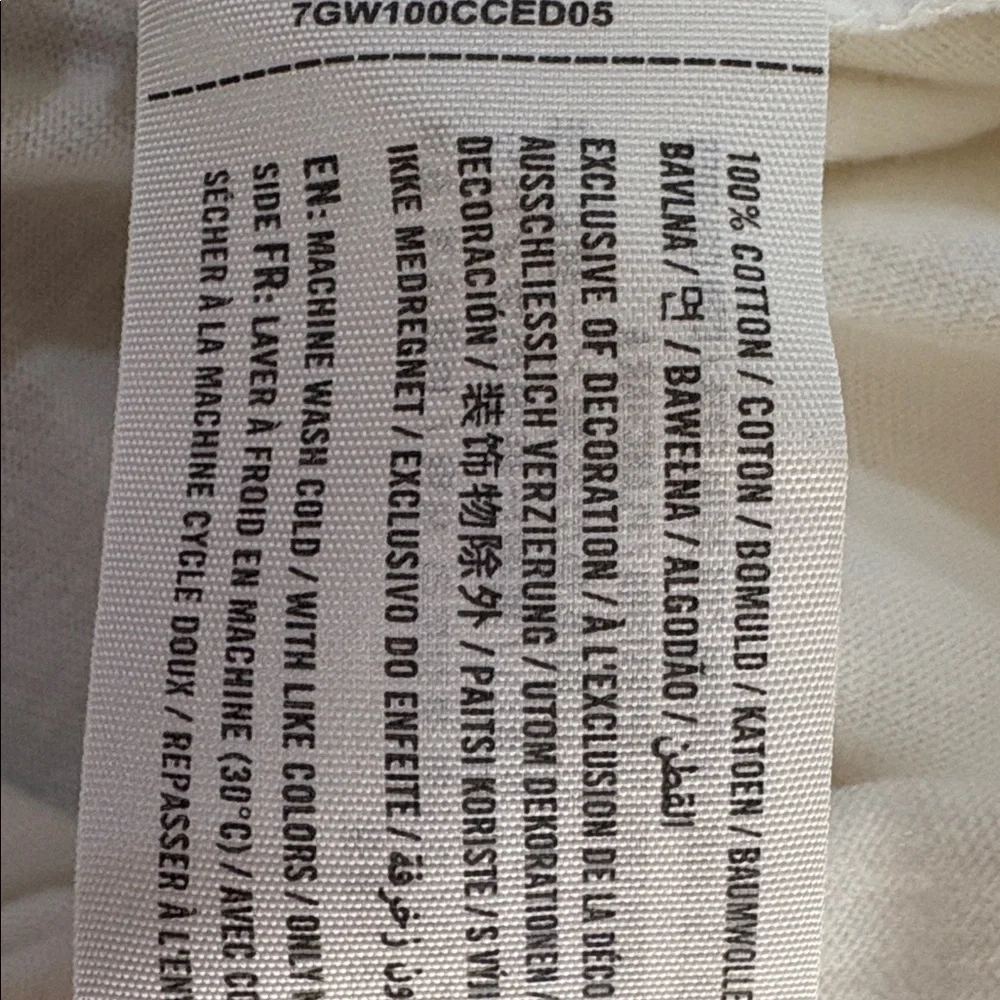 Hollister White Long Sleeve Graphic Tee XS Logo Sleeve Casual Top - Picture 9 of 9